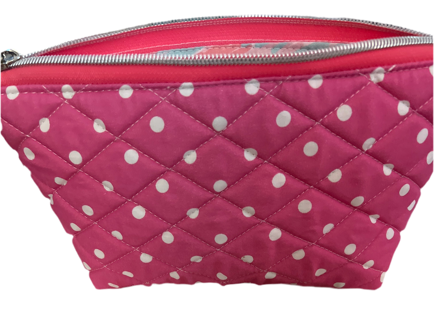 Pink Polka Dot Zipper Bag
